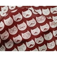 thumbnail image 4 of oneOone Silk Tabby Dark Red Fabric Cat Face Animal Sewing Fabric By The Yard Printed Diy Clothing Sewing Supplies 42 Inch Wide, 4 of 4
