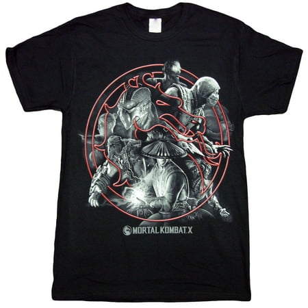 Aka Mens Tee - Mortal Kombat Circular Montage Adult T-shirt