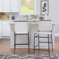 thumbnail image 2 of Linon Willey Counter Stool Cream Twill Fabric Sling Seat Steel Frame in Black, 2 of 12