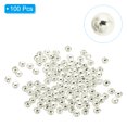 thumbnail image 3 of Uxcell 4mm cuentas espaciadoras llenas de plata para hacer joyas, paquete de 100 cuentas redondas de metal, 3 of 7
