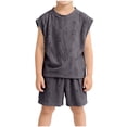 thumbnail image 2 of Freshbabe Boys 2-Piece Casual Outfit, Sleeveless Tank Top + Elastic Shorts, Breathable Summer Playwear for Toddlers, Multi-Colors, 2 of 6