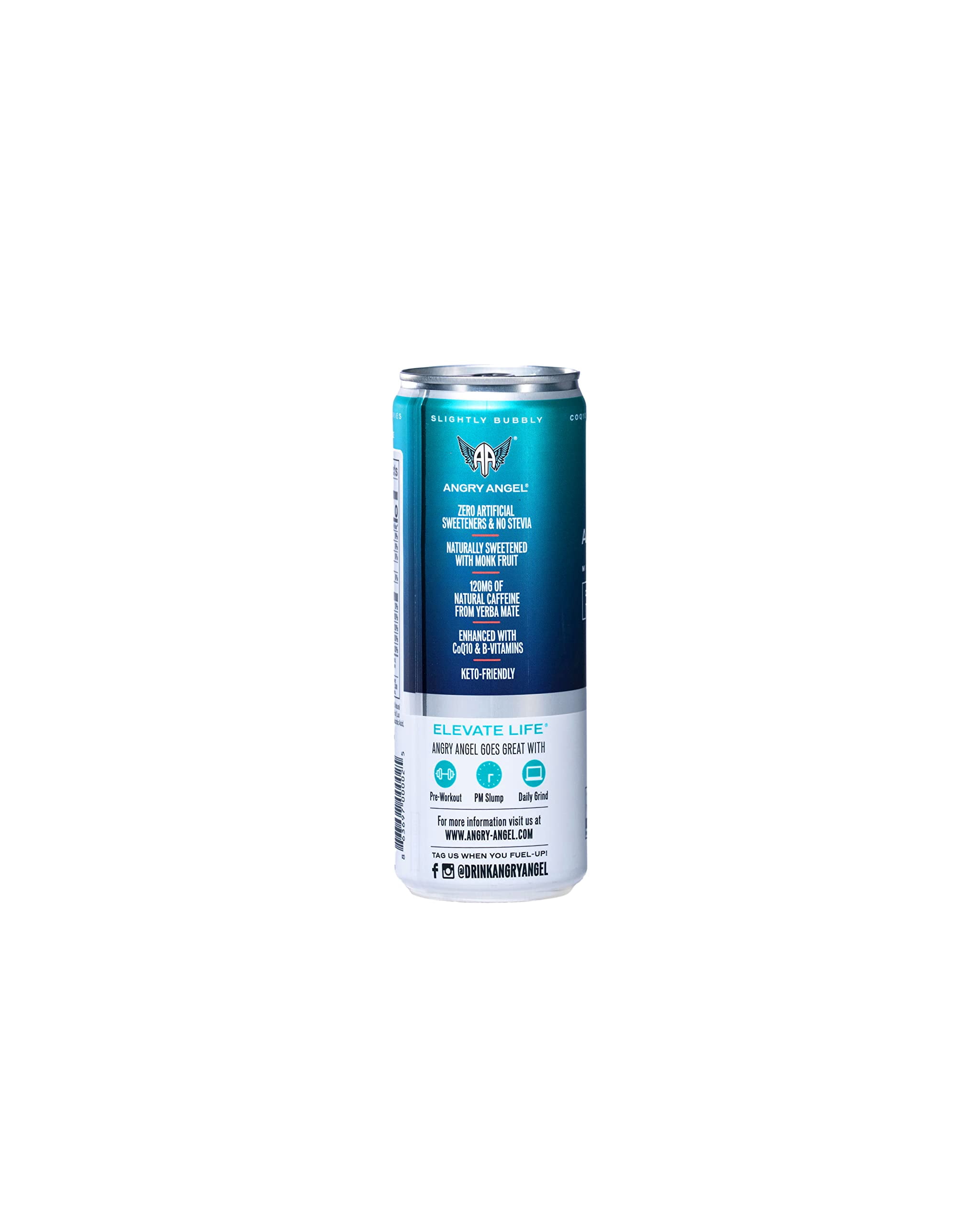 Angry Angel Tropical Energy Drink - (12 count) 12 oz Cans with CoQ10 + Important Vitamins & Minerals