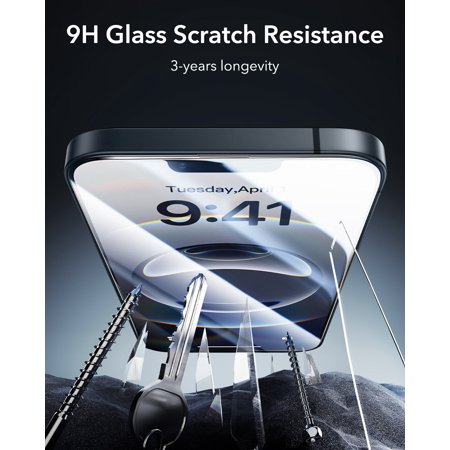 【３秒で完成・50kg耐衝撃】ESR iPhone 17e ガラスフィルム iPhone16e /14/13/13 Pro用 3枚 9H越え 7