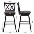 thumbnail image 3 of Giantex 29" Counter Height Cushioned Bar Chair, 360° Swivel Farmhouse Barstool w/Ergonomic Backrest, Waterproof PVC Surface & Solid Wood Structure, 3 of 6