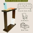 thumbnail image 6 of Very Narrow Side Table for Small Apartment Space Between Chairs, Skinny Table for Recliner, Couch, Armchair, Thin Slim End Table for Living Room, Bedroom,Drinks (Walnut), 6 of 9