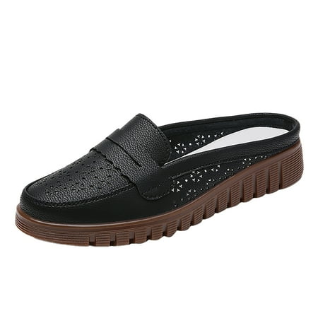 

Blphud Walking Dress Shoes Women Summer Shoes for Women 2024 Business Casual Shoes for Women Boots Leisure Women s Hollow Four Seasons Soft Sole Non Slip Slipper Round Toe Breathable Shoes Black 39