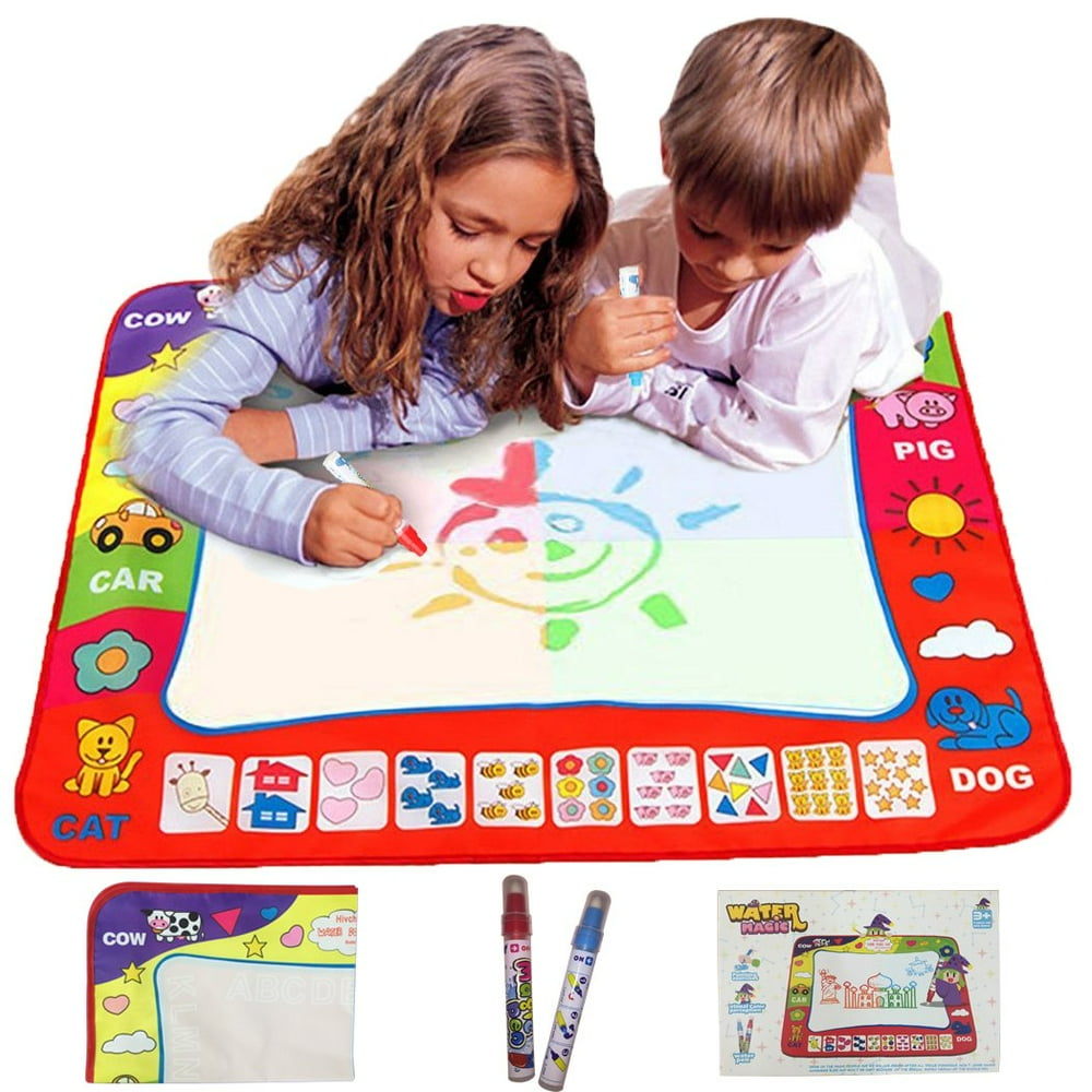 WALFRONT Water Doodle Mat, Kids Painting Writing Doodle Board Toy Aqua