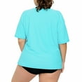 thumbnail image 2 of Women's Plus Size Rash Guard Short Sleeve Swim Shirt UPF 50+ Swimsuit Tops, 2 of 5