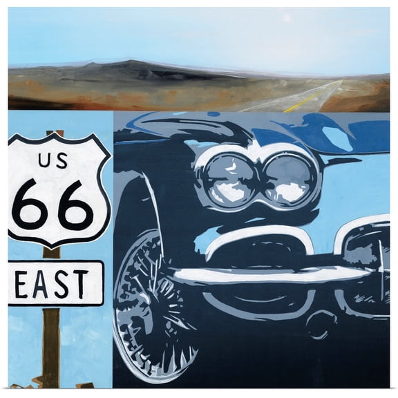 Great BIG Canvas | Rolled KC Haxton Poster Print entitled Route 66-A