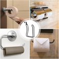 thumbnail image 5 of Portarrollos de papel higiénico de acero inoxidable, montado en la pared, portarrollos duradero, elegante soporte de papel higiénico para baño, inodoro, hogar negro, 5 of 5