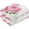thumbnail image 2 of Dreamtimes Rose Flowers Cotton Towels Set 2 Pcs Absorbent Hand Towel Face Towels Kitchen Towels Bath Towels for Bathroom Laundry Room Kitchen 16 x 28 Inches, 2 of 7