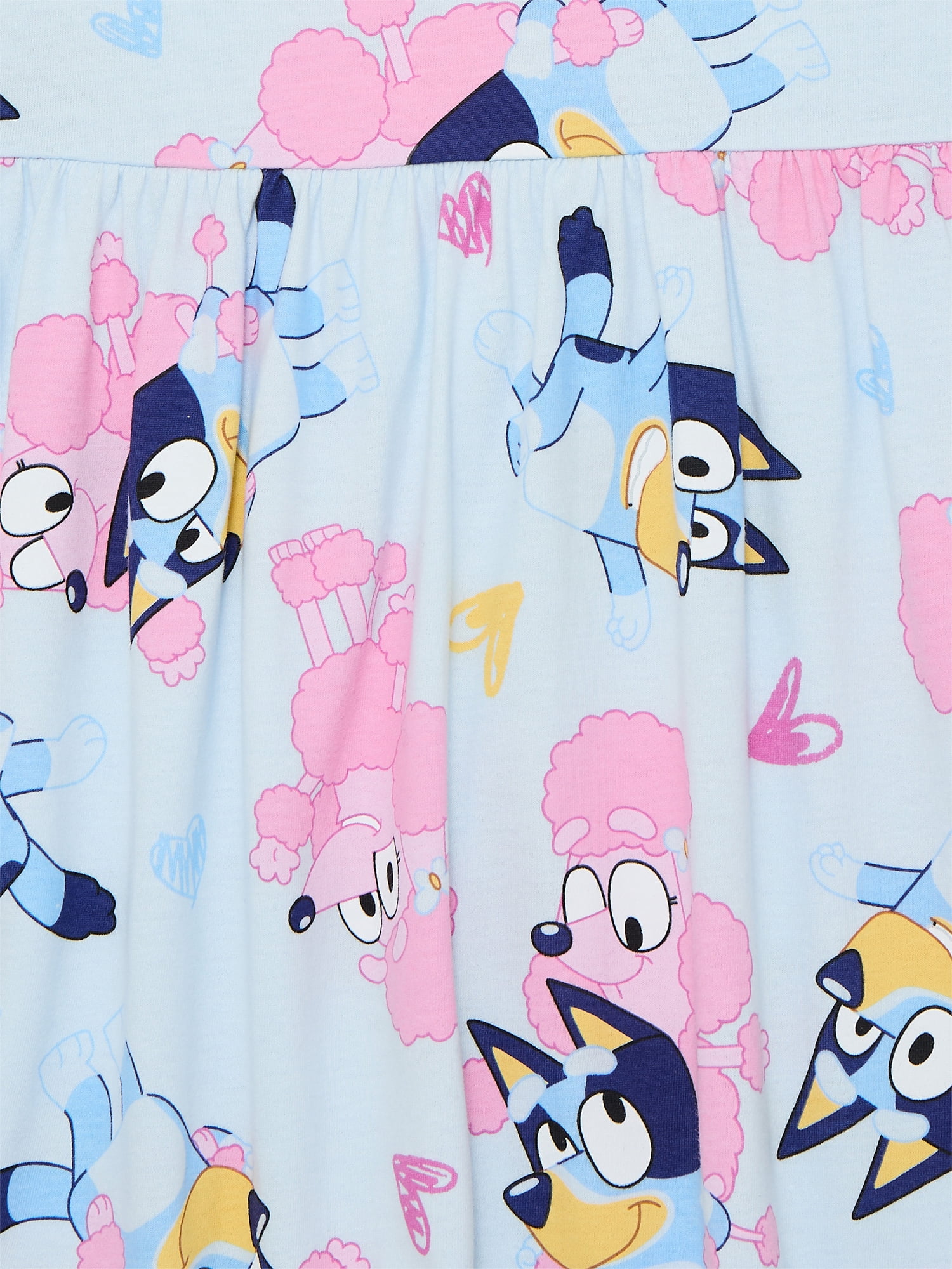 Bluey Girls Allover Print Dress with Short Sleeves, Sizes 4-12