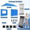 thumbnail image 5 of 10'x30' EZ Outdoor Pop Up Canopy Tent, Waterproof and Sunproof Beach Canopy with 8 Removable Sidewalls, Heavy Duty Party Wedding Canopy, Height Adjustable Comes with 4 Sandbags, Rolling Bag (Blue), 5 of 9