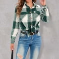 thumbnail image 4 of Tdoqot Women's Shacket Jacket- Plaid Button Down Casual Fall Jackets for Women Green Size M, 4 of 6