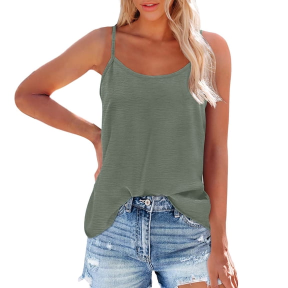Tank Tops for Women Tank Top Adjustable Spaghetti Strap Camisole Scoop Neck Sleeveless Top S 3Xl Tank Tops