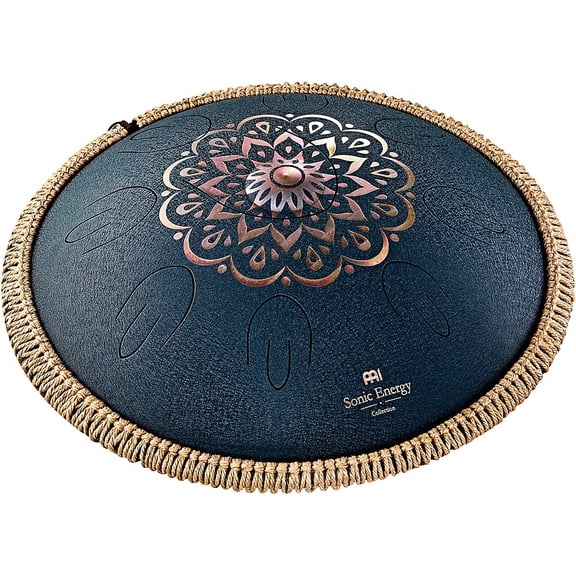 MEINL Sonic Energy 16" Engraved Octave Steel Tongue Drum, Navy Blue