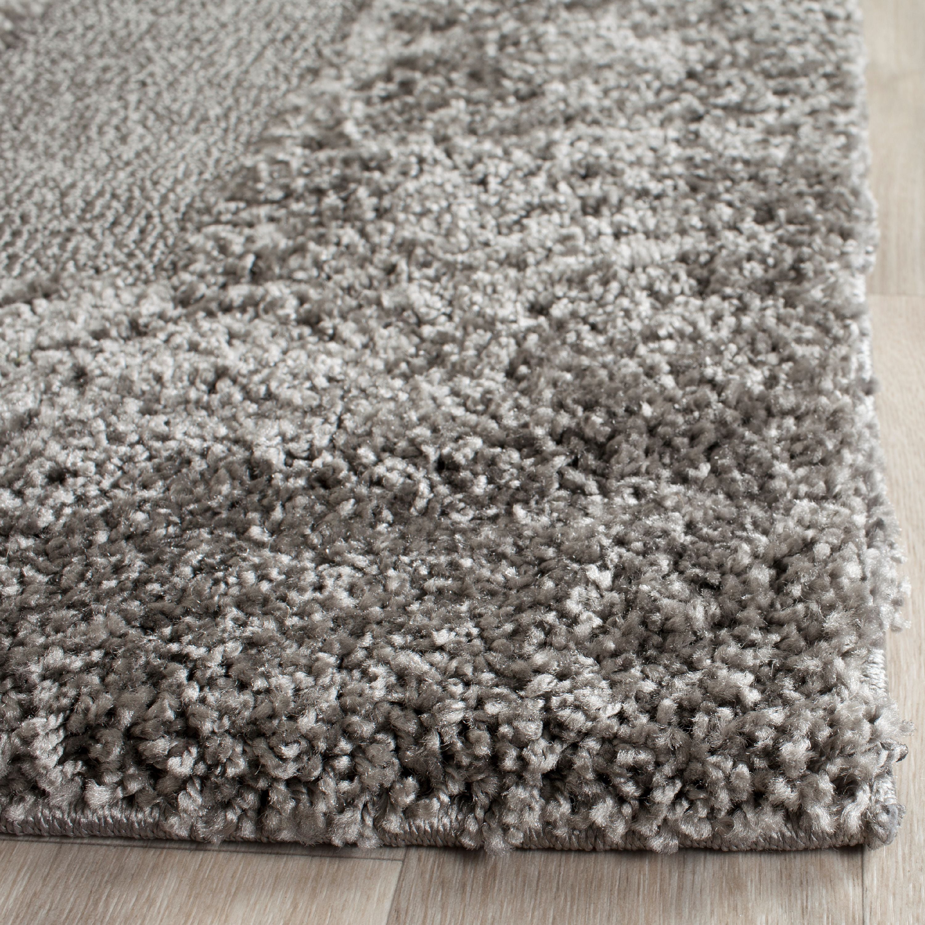 SAFAVIEH Florida Mason Bordered Shag Area Rug, Grey, 9'6" x 13'