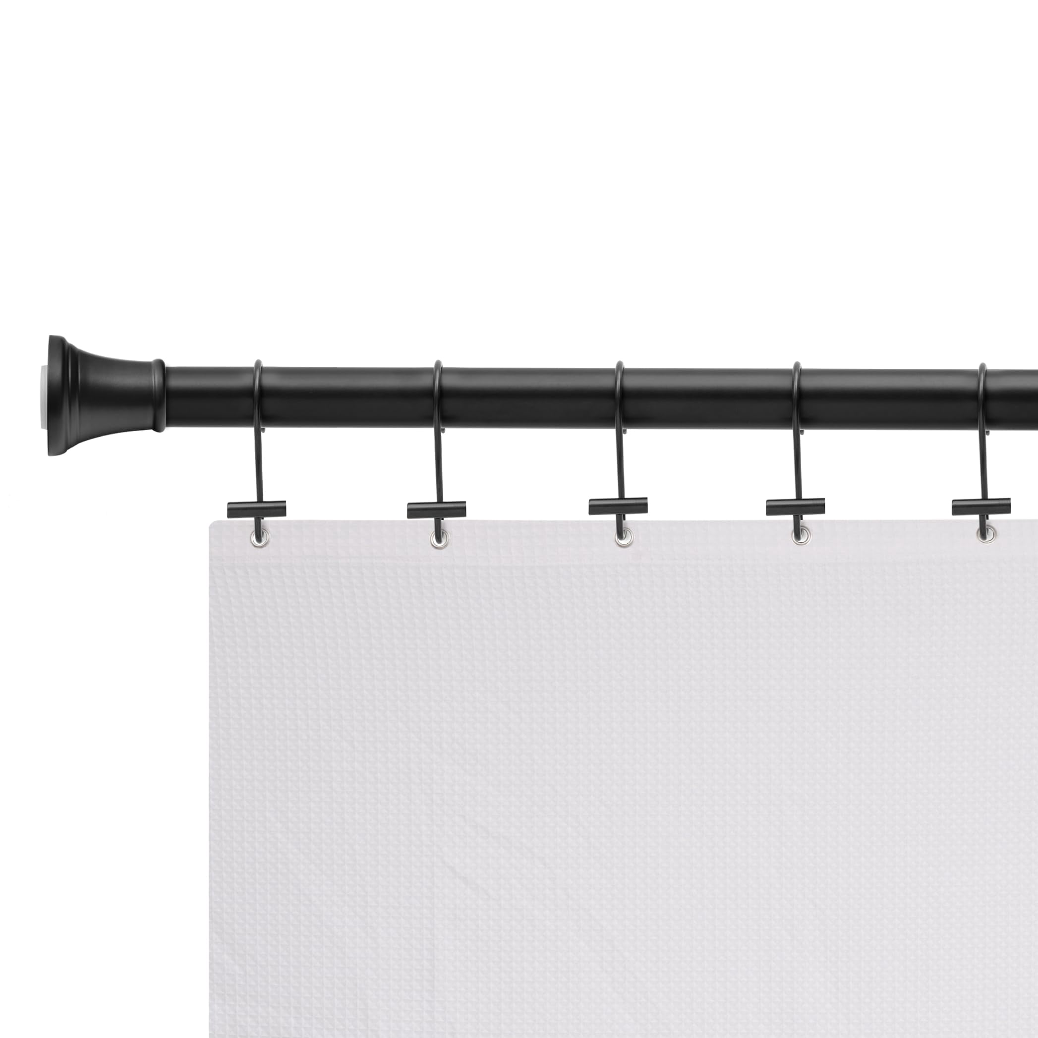 Utopia Alley Shower Rings Hooks, Shower Curtain Rings Hooks for Bathroom, Rust Resistant Shower Curtain Hooks Rings, Set of 12, Matte black
