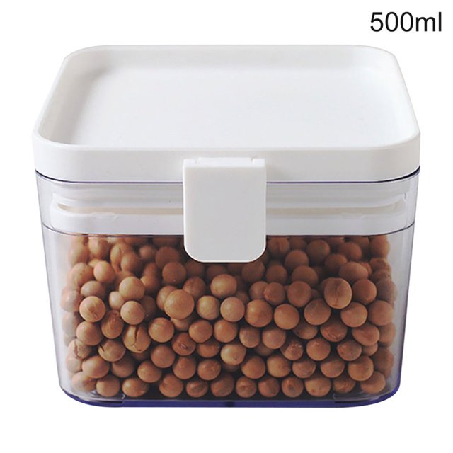 Clear Plastic Sealed Food Tank Moisture-proof Fresh-keeping Storage Box Snack Cereal Jar Container Yellow M