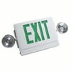 NICOR Emergency LED Exit Sign w/ Dual Emergency Lights white w/ green lettering