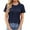Blue1, variant on Diufon Women's Summer Tops 2025 Trendy Short Sleeve Shirts Smocked Crewneck Tee Casual Loose Work Blouses