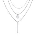 thumbnail image 3 of Multilayer Necklace 3 Tier Pendant Long Chain Women Accessories(silver), 3 of 5