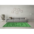 thumbnail image 3 of Ahgly Company Indoor Square Oriental Emerald Green Industrial Area Rugs, 7' Square, 3 of 4