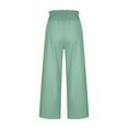 thumbnail image 4 of Gaecuw Linen Pants Women Summer Palazzo Pants Plus Size Relaxed Fit Long Pants Lounge Trousers Sweatpants Loose Baggy Pants Mid Waisted Linen Summer Ankle Length Workout Pants Solid Athletic Pants, 4 of 5