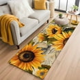 thumbnail image 3 of Sunflower Retro 2x6 Kitchen Runner Rug, Farmhouse Vintage Botanical Floral Non-Skid Rubber Backing Large Rectangle Rugs - Living Room Bedroom Home Office, Indoor Floor Mat Carpets Washable Rug, 3 of 9