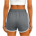 thumbnail image 5 of Binmer Women's Drawstring Elastic Waist Athletic Shorts,Casual Loose Fit Summer Workout Running Shorts with Pockets Gray,Women's Plus M, 5 of 7