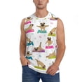 thumbnail image 2 of Goofa Yoga Dogs Poses Printed Men's Sleeveless T-Shirt - Athletic Gym Workout Tank Top for Men - Moisture-Wicking, UPF 30+ Quick-Dry Muscle Tee-, 2 of 8