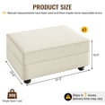 thumbnail image 4 of GZXS Modern Velvet Upholstered Ottoman Footrest with High-Density Sponge Seat & Solid Wood Frame, 300 lbs Weight Capacity (Beige), 4 of 6