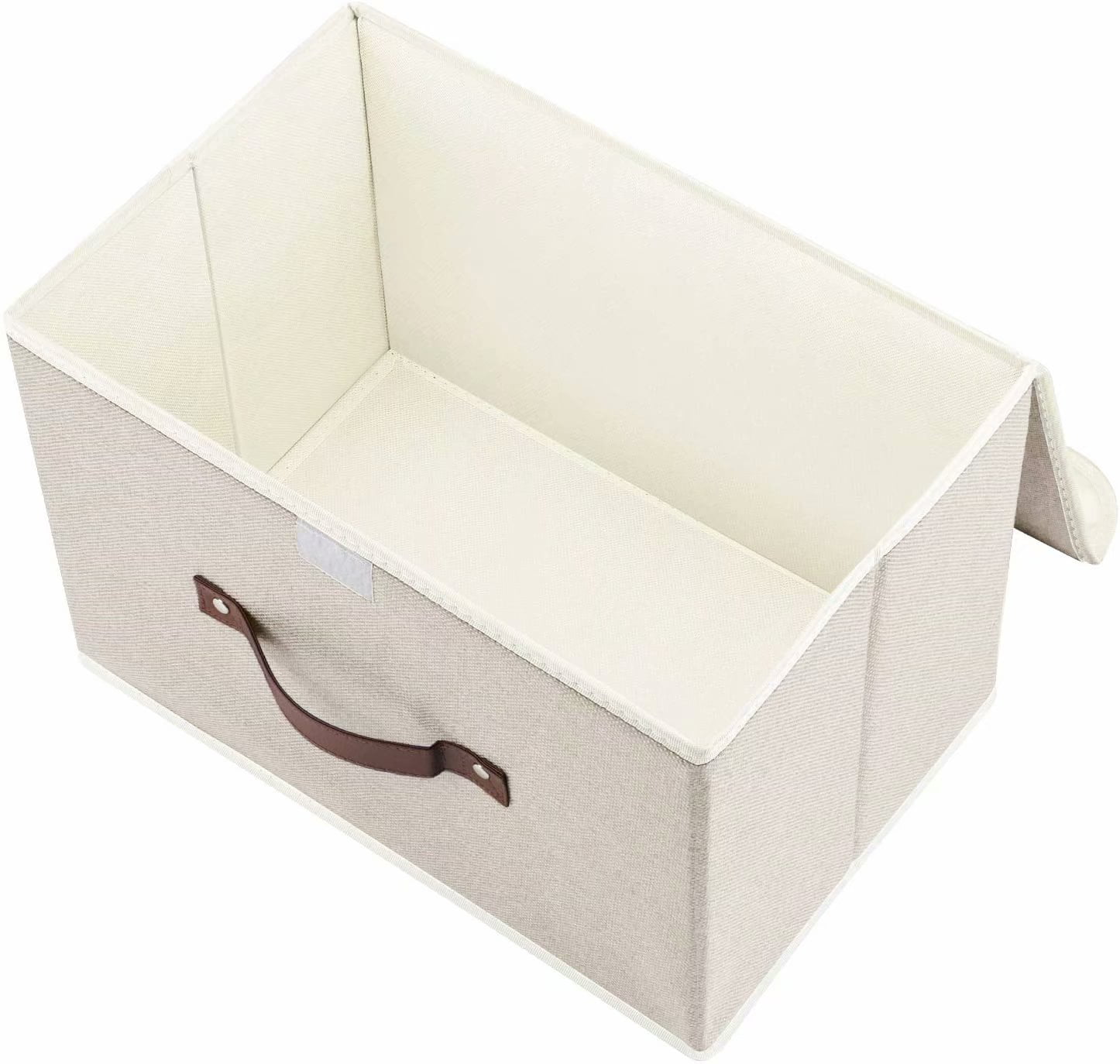 Liuzhou 2 Pcs Felt Storage Baskets Foldable Storage Box Collapsible Cube Bin with Metal Handle Toy Book Organizer Nursery Hamper Gray, 13.8*9.4*8.3inches/35*24*21cm 