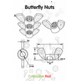 thumbnail image 6 of Pack of 20 Black Plastic Acrylic M8 Butterfly, Wing Nuts - Acrylic Plastic Screws, (5/16 in), 6 of 9