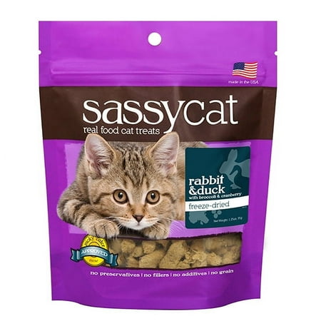 UPC: 0617395629572 | Herbsmith Sassy Cat Treats – Freeze Dried Rabbit & Duck Treats – All Natural Treats for Cats – Limited Ingredient Cat Treat Grain Free + Made in USA – 1.25 oz