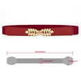 thumbnail image 3 of INSPIRE CHIC Women's Leaf Shaped Interlocking Buckle Stretchy Cinch Belts Red One Size, 3 of 4