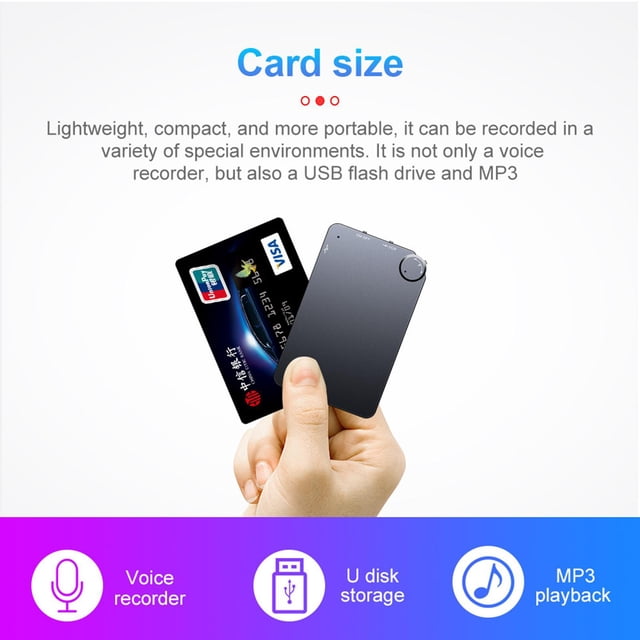 Mini grabadora de , reproductor de MP3 delgado 150H Tiempo de Sin luz intermitente Reducción de ruido Grabadora de cinta pequeña portátil , 32 GB 32GB Baoblaze Mini grabadora de voz