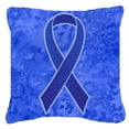 thumbnail image 2 of Carolines Treasures AN1202PW1818 Dark Blue Ribbon for Colon Cancer Awareness   Canvas Fabric Decorative Pillow  18H x18W, 2 of 2