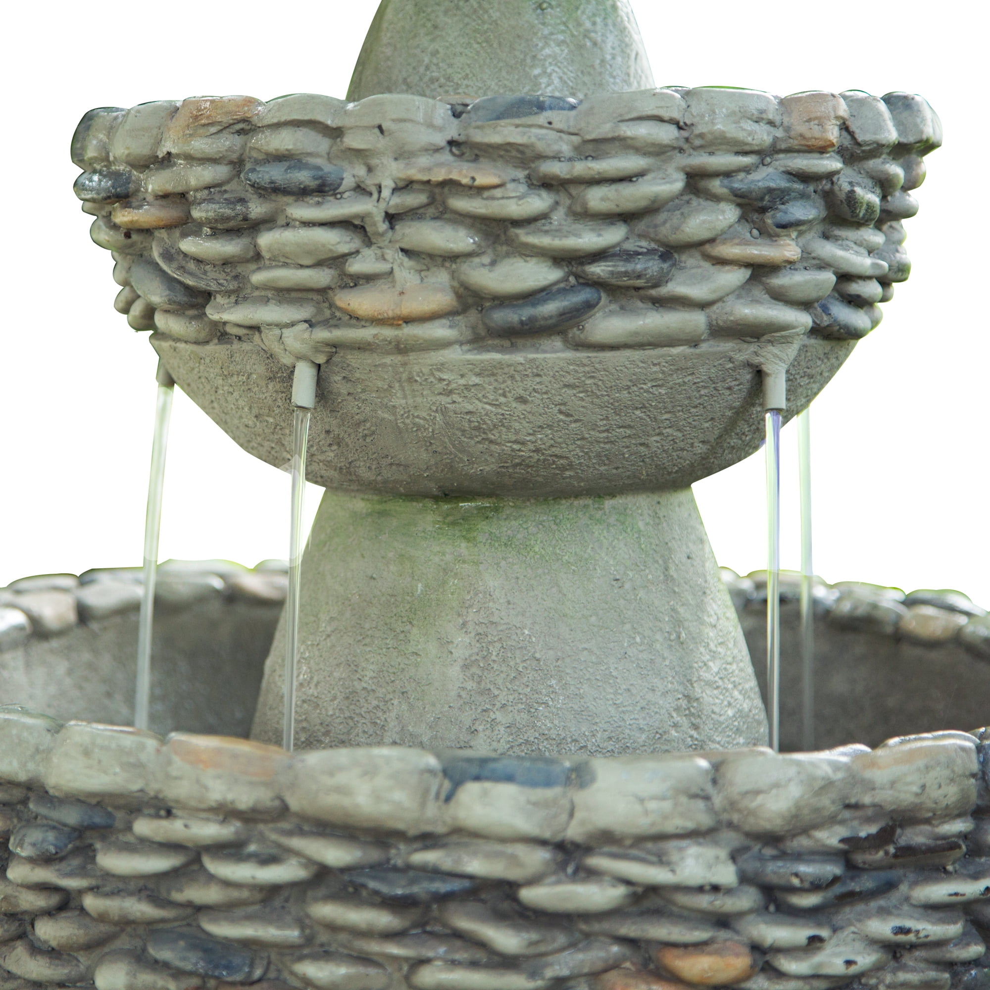 Teamson Home 3-Tier Zen Pedestal Outdoor Water Fountain with Pump