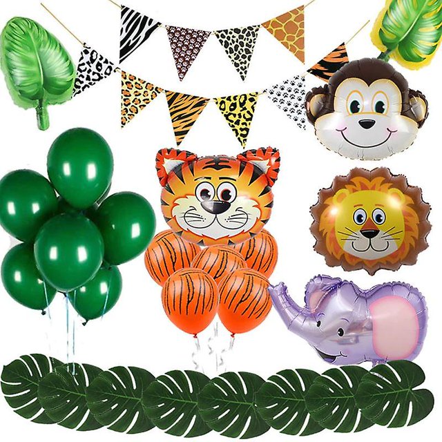 Fiesta temática de la selva Globos de safari en el bosque Decoración de bricolaje Decoraciones para fiestas de cumplea?os ZefeiWu 8390606767714