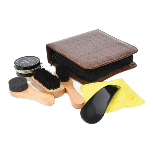 Cepillos para Limpieza de Herramientas Kit de Pulido Bota Tacón Alto Brillo atención Estuche de material cuero