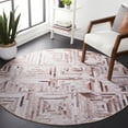 thumbnail image 2 of SAFAVIEH Faux Hide Cyrus Geometric Area Rug, Beige/Brown, 6' x 6' Round, 2 of 8
