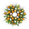thumbnail image 3 of Guirnalda de flores artificiales para puerta de tulipán, flor de vid falsa, decoración del hogar, follaje de flores de simulación, amarillo, 40 cm Inevent HA8952-04B, 3 of 6