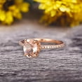 thumbnail image 2 of Vintage Looking Morganite Engagement Ring On 10k Rose Gold 1.75 Carat 8x6mm Oval Cut Gemstone Custom Made Fine Jewelry Art Deco Anniversary Ring Bridal Ring, 2 of 5