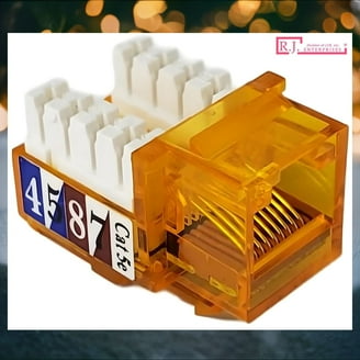 180 Degree Keystone - Female To Female RJ45 Coupler For Wall Ports  Cat6 Cat5e