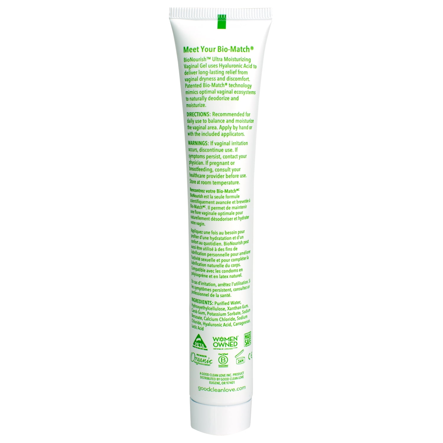 Good Clean Love: BioNourish® Ultra Moisturizing Vaginal Gel with Hyaluronic Acid, 2 oz