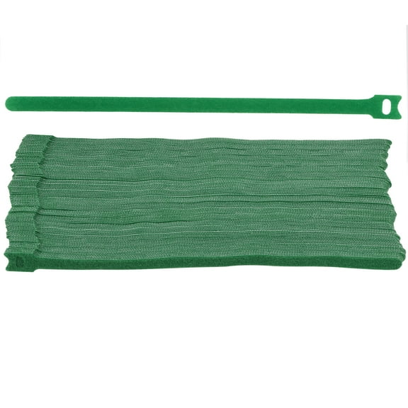Ikoopy 100Pcs Christmas Garland Ties 12inch Reusable Green Hook and Loop Plant Cable Ties Adjustable Holiday Plant Cable Straps Polyester Garland Ties for Wreath Garland Xmas Tree