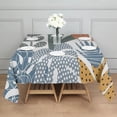thumbnail image 3 of Blue Boho Plant Pattern Square Tablecloth,Waterproof Square Table Cover,Wipeable Spillproof Washable Table Cover for Home Kitchen Party Decor 42"X42"(107x107cm), 3 of 6