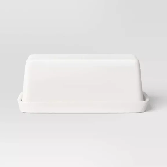 Stoneware Butter Dish White