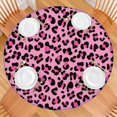 thumbnail image 2 of Pink and Black Of Leopard Print Round Fitted Tablecloth with Elastic Edge,Dining Table Cover Waterproof,Outdoor Round Tablecloth for Camping,Dining,Indoor and Outdoor, 2 of 7